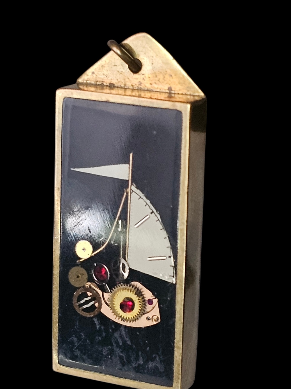Vintage Steampunk Watch Parts Sailboat Pendant  Handcrafted Horological Art Gear